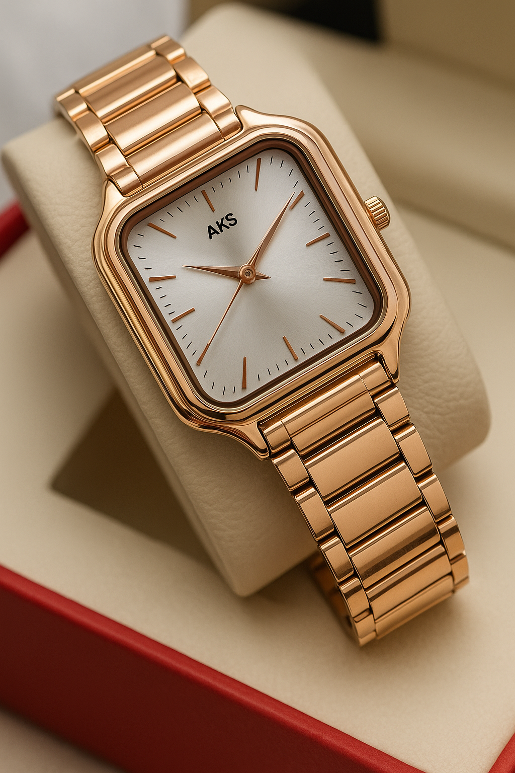 SQUARE ROSE GOLD WATCH