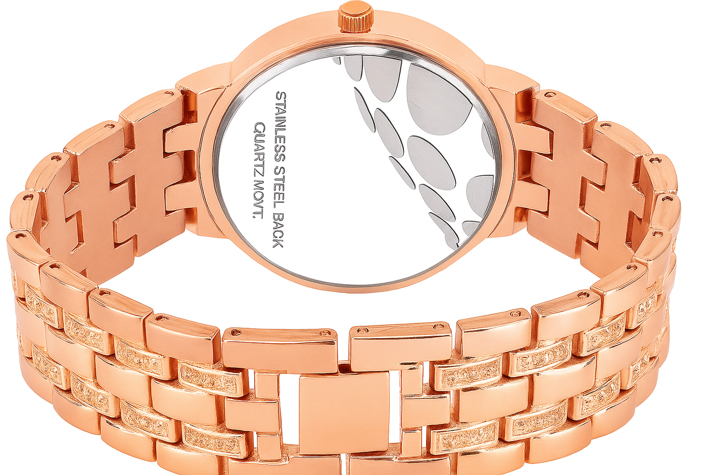 GENEVA PLATINUM ANALOG ROSE GOLD DIAL WATCH