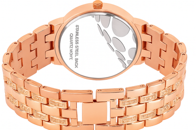 GENEVA PLATINUM ANALOG ROSE GOLD DIAL WATCH