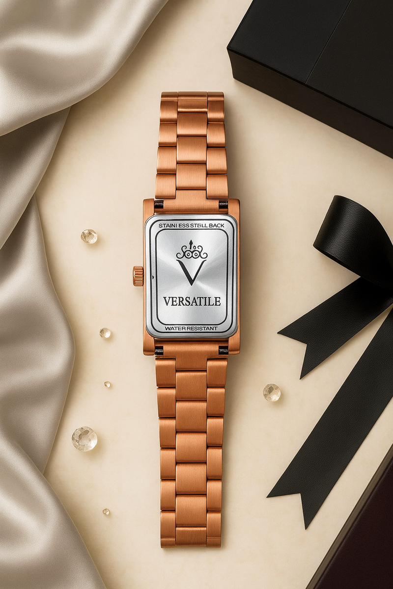 SQUARE ROSE GOLD WATCH WOMEN