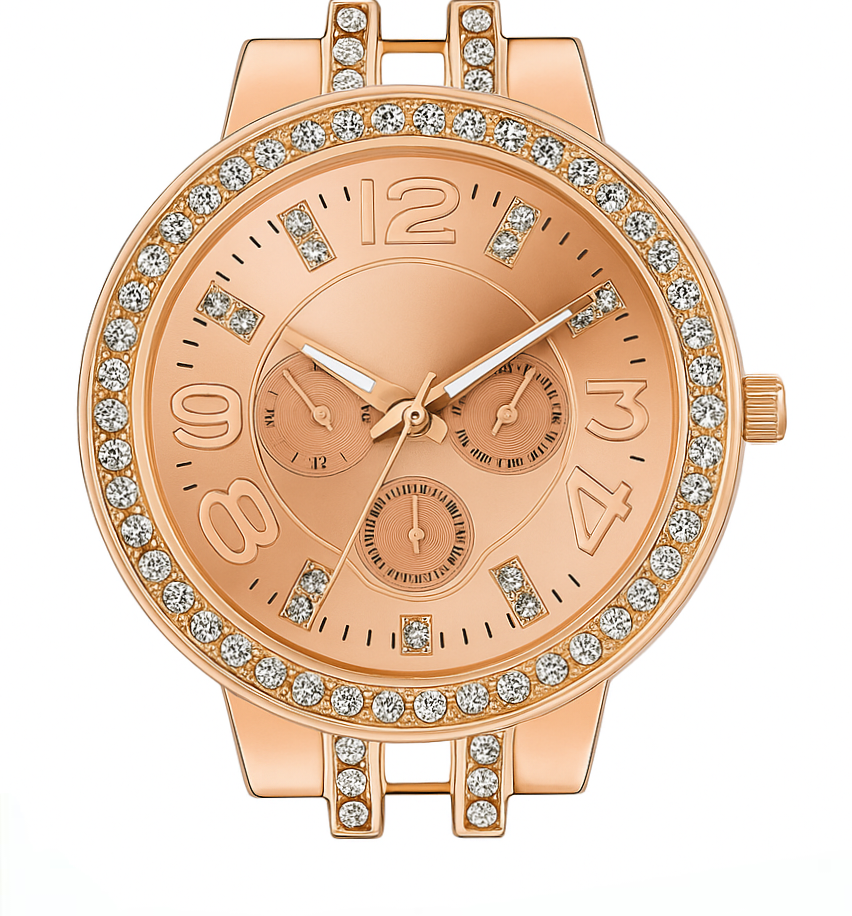GENEVA PLATINUM ANALOG ROSE GOLD DIAL WATCH